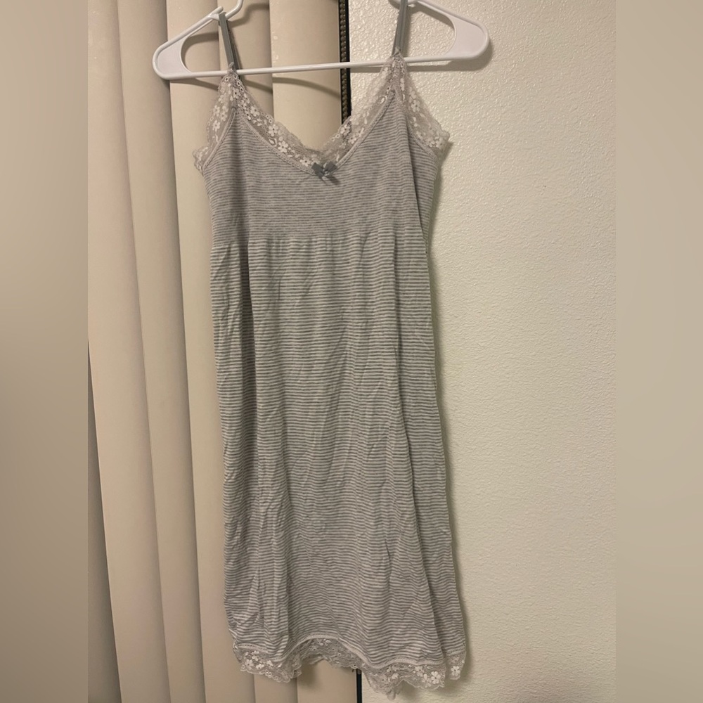 Lacey grey babydoll slip dress